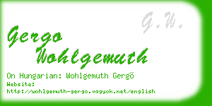 gergo wohlgemuth business card