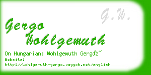 gergo wohlgemuth business card